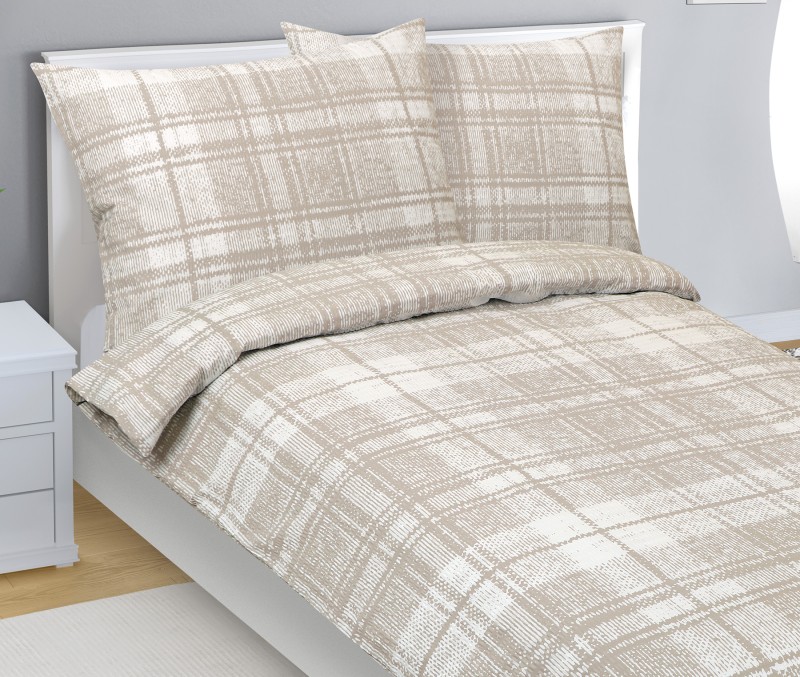 Bellatex Povlečení krep, Dlaždice Béžová - 240x200, 2ks 70x90cm