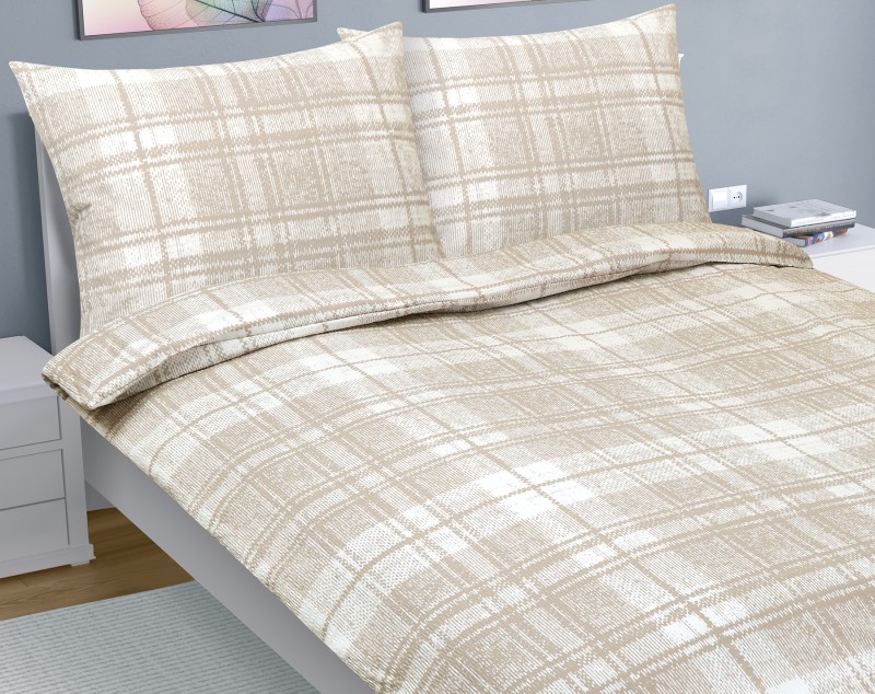 Bellatex Povlečení krep, Dlaždice Béžová - 240x220, 2ks 70x90cm