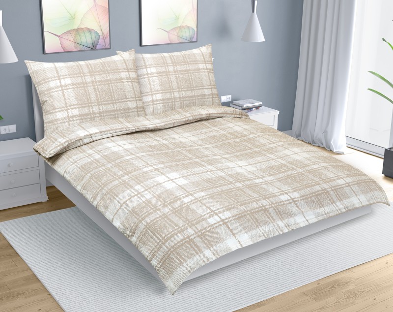 Bellatex Povlečení krep, Dlaždice Béžová - 240x220, 2ks 70x90cm