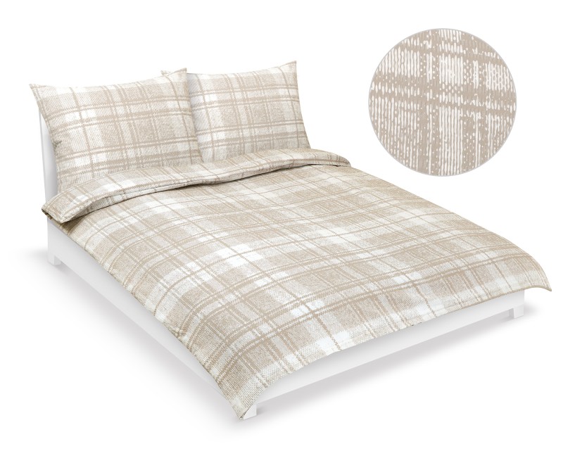 Bellatex Povlečení krep, Dlaždice Béžová - 240x220, 2ks 70x90cm