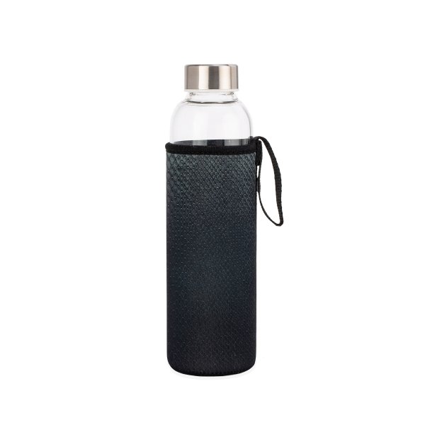 Kikkerland Skleněná láhev s hadím obalem, 600 ml.