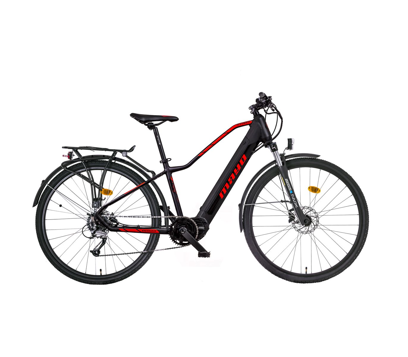 Mayo Elektrické trekové kolo e-XR Storm Tour Trek D, rám 16", černo-červené