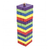 Bonaparte Dřevěná barevná jenga věž 60 dílů, 7,5x27,5x7,5 cm