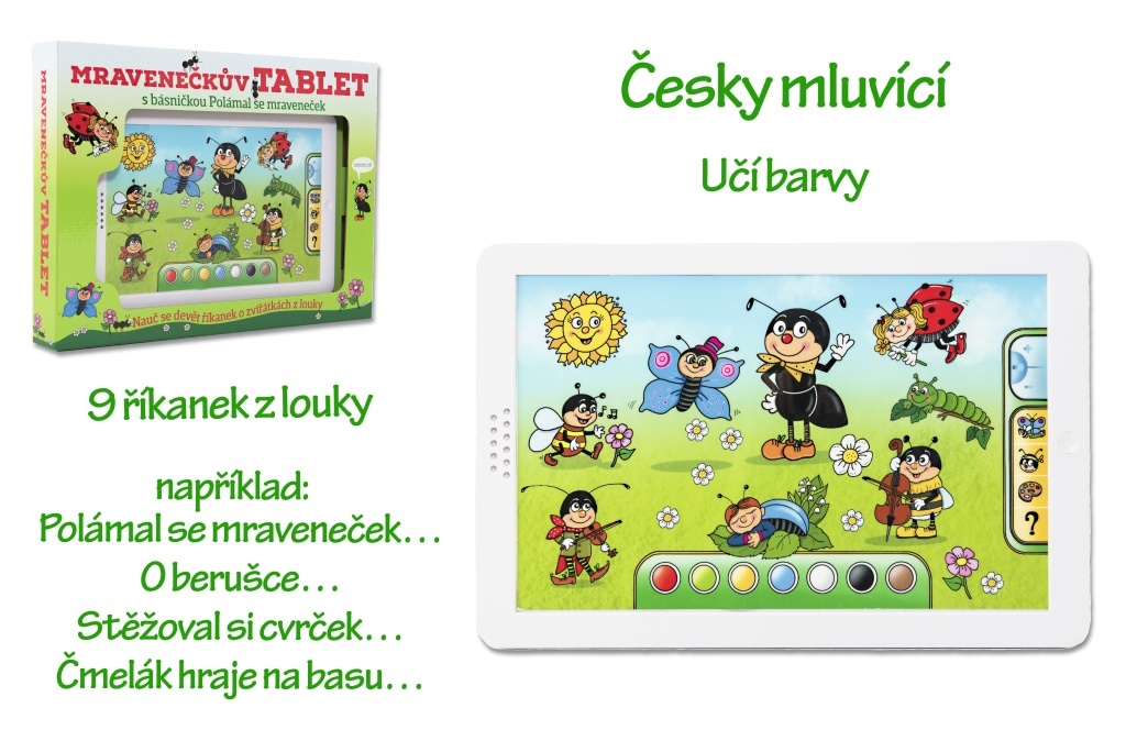Teddies Mravenečkův tablet se zvukem na baterie, 38x28x4,5cm