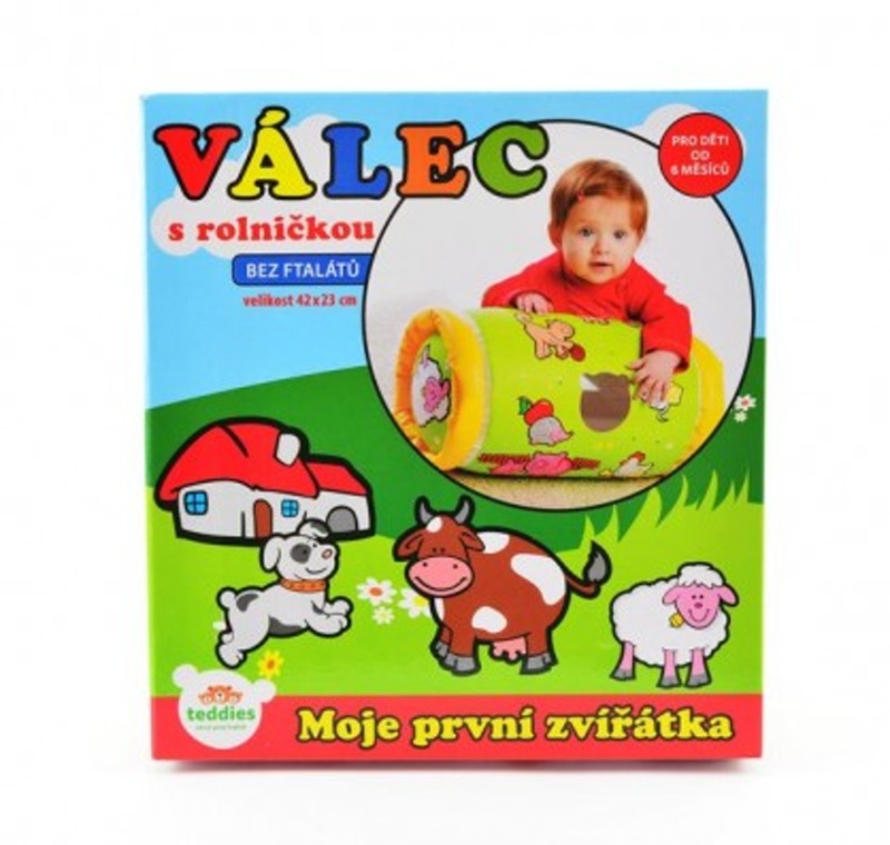 Teddies Nafukovací balanční válec s rolničkou, 42x23 cm