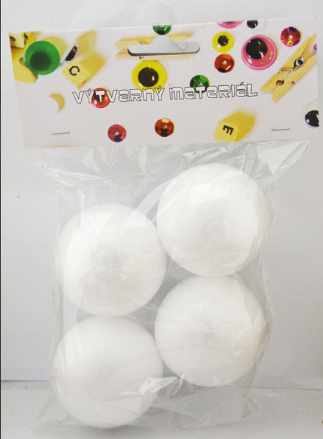 Creatoys polystyrenové koule 6 cm, 4ks