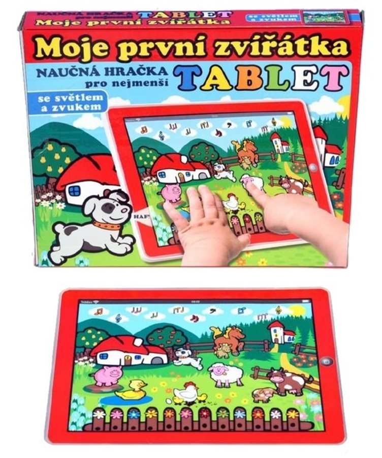 Teddies tablet Moje první zvířátka se zvukem na baterie, 24cm