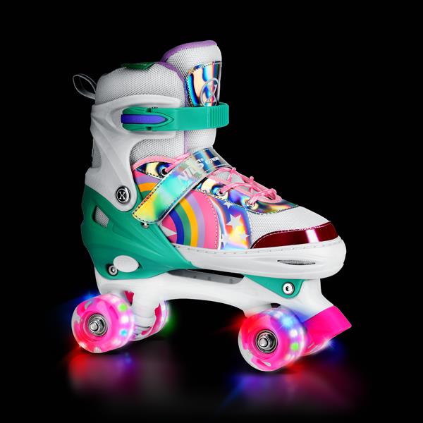 NILS Extreme NQ0187 Quad kolečkové brusle, duhové, vel.L (39-41)