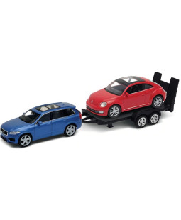 Welly Trailer set Volvo XC 90 a Volkswagen The Beetle 