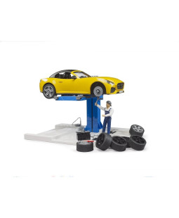 Bruder 62112 Autoservis, roadster a mechanik, zdviž
