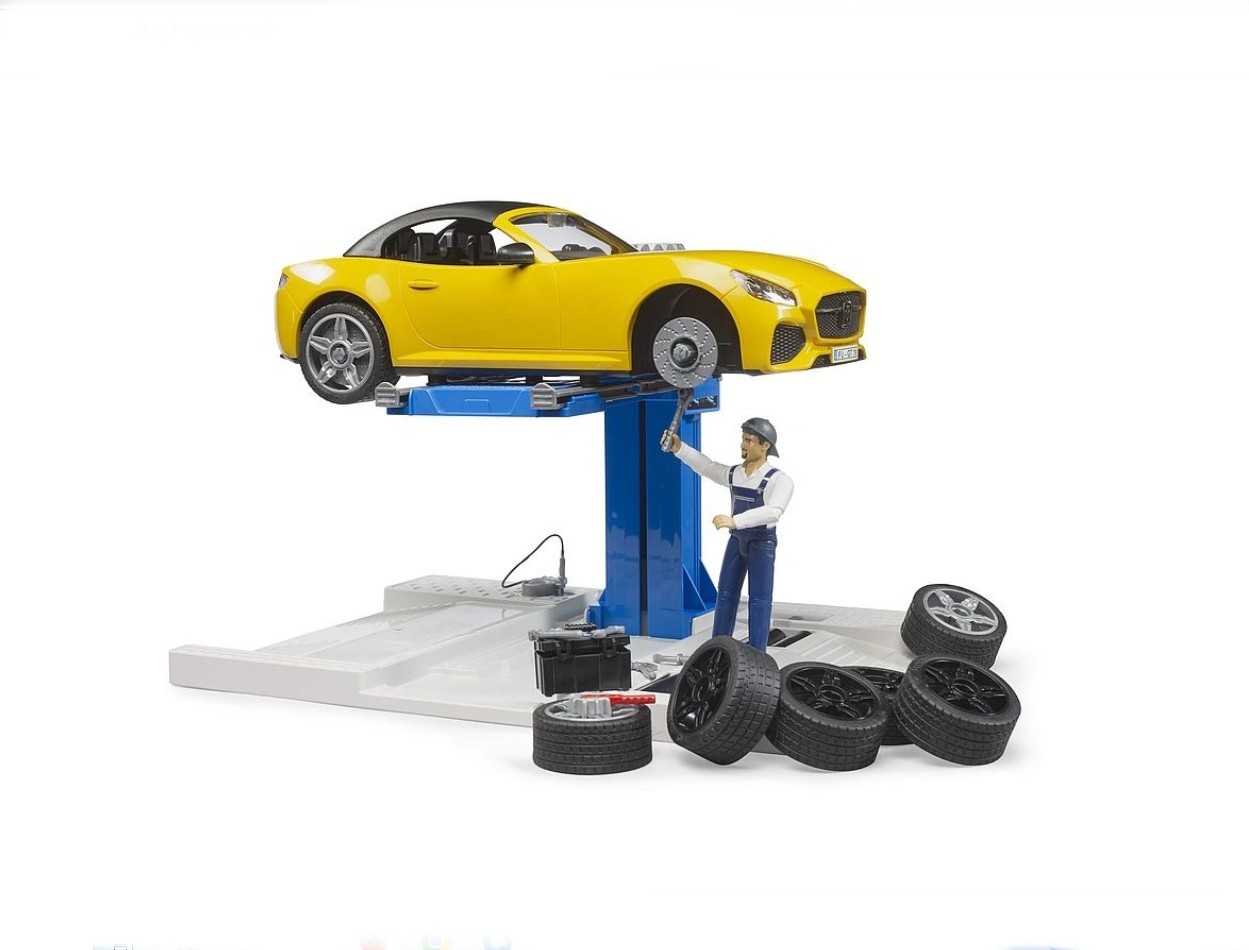Bruder 62112 Autoservis, roadster a mechanik, zdviž
