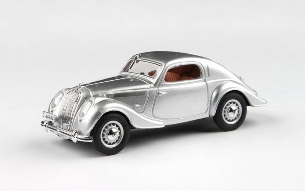 Abrex Škoda Popular Sport Monte Carlo (1937) Stříbrná Metalíza 1:43