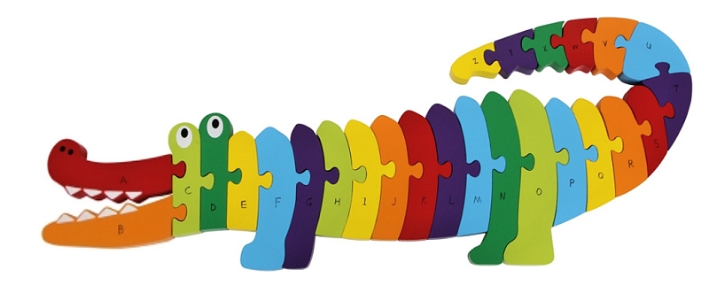 Small Foot dětské dřevěné puzzle Krokodýl