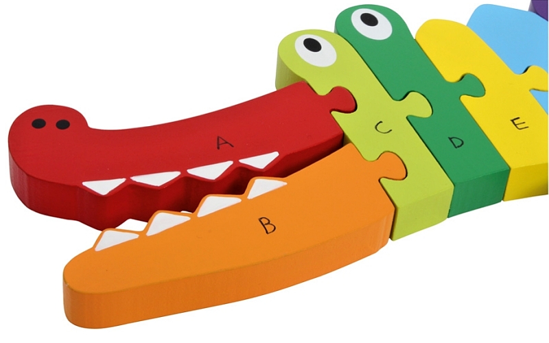 Small Foot dětské dřevěné puzzle Krokodýl