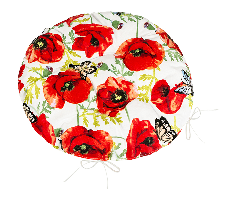 Bellatex Sedák BERTA kulatý prošívaný, Vlčí mák - průměr 40 cm