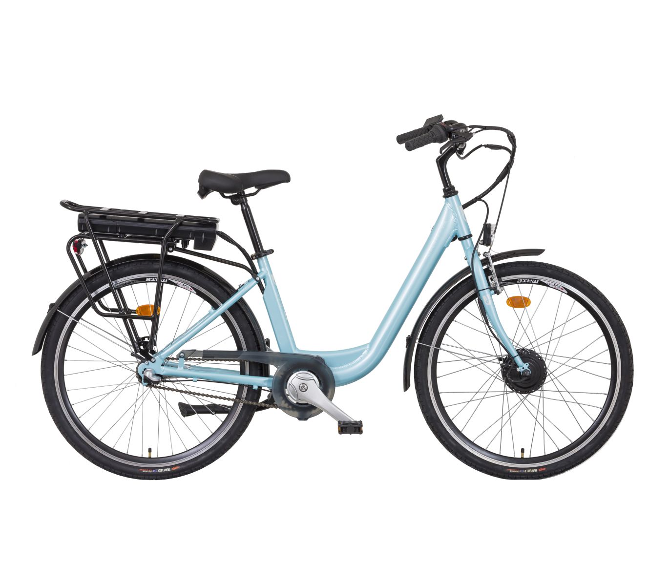Elektrokolo Liberty e-VIA 3spd 26" přední motor, 2026 tyrkysové