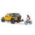 Bruder 2543 Auto Jeep Wrangler Rubicon s figurkou - cyklista