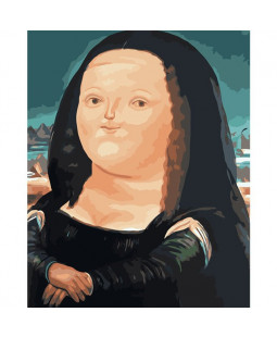 Malování podle čísel na plátno Fat Mona Lisa, 50x40 cm