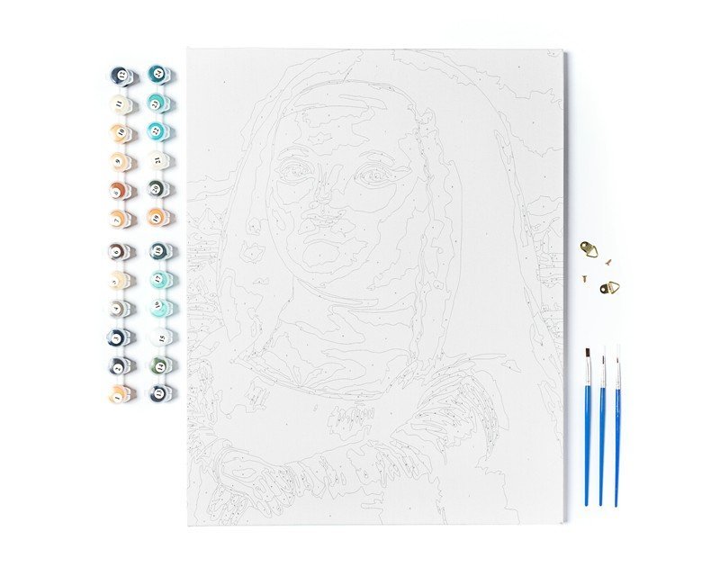 Malování podle čísel na plátno Fat Mona Lisa, 50x40 cm