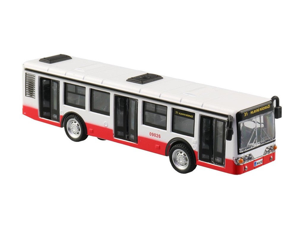 Made Autobus kovový na zpětný chod, 16cm