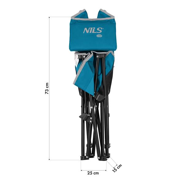 Skládací plážové křeslo NILS Camp NC3306 modro-šedé, nostnost 110 kg