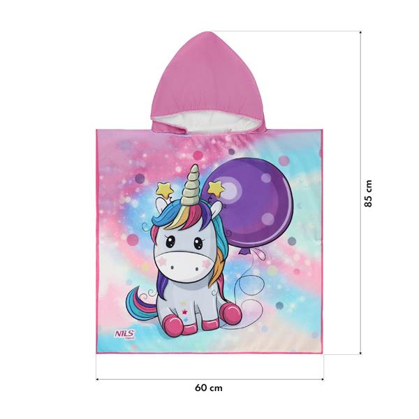 Pončo z mikrovlákna NILS aqua NAR20 Unicorn