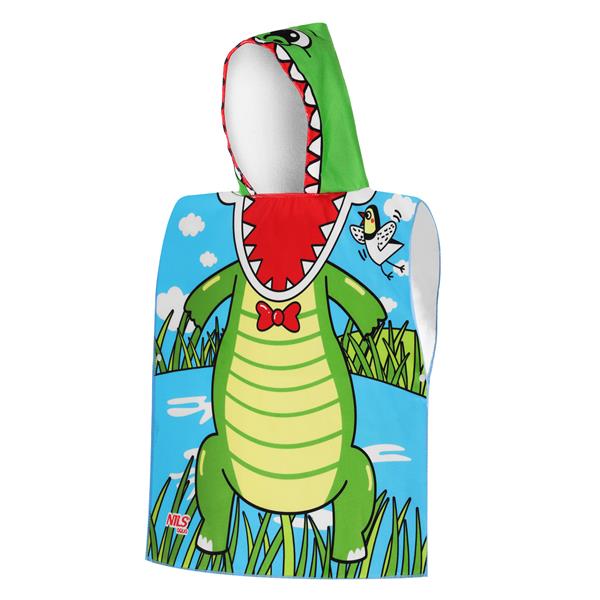 Pončo z mikrovlákna NILS aqua NAR20 Crocodile