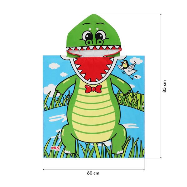 Pončo z mikrovlákna NILS aqua NAR20 Crocodile
