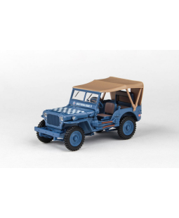 Cararama Ton Military Vehicle Blue With Sandy Soft Top 1:43