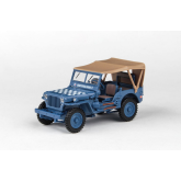 Cararama Ton Military Vehicle Blue With Sandy Soft Top 1:43