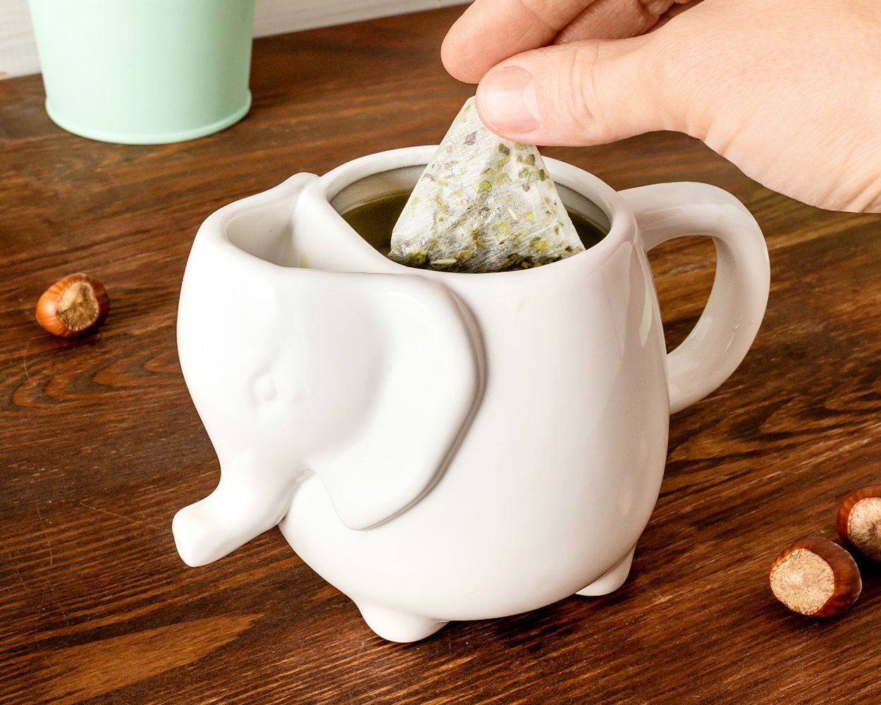 Porcelánový hrnek Slon, Bílý, 500 ml.