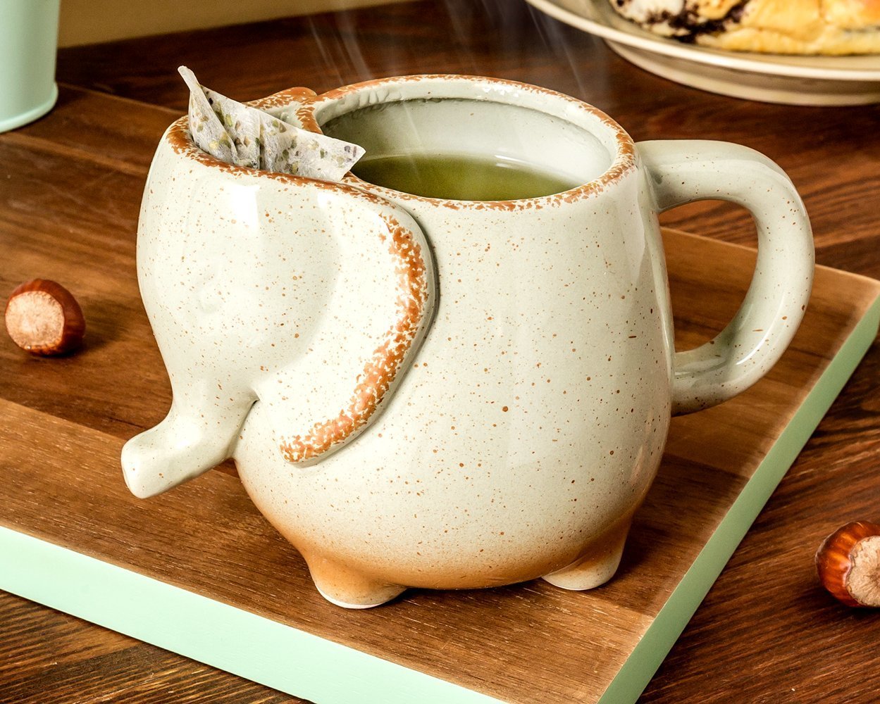 Porcelánový hrnek Slon, Šedý, 500 ml.