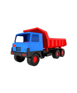Velké nákladní auto, modrá kabina a červená korba - 75cm