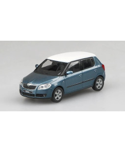 Abrex Škoda Fabia II (2006), bílá střecha, Šedá Satin Metalíza 1:43