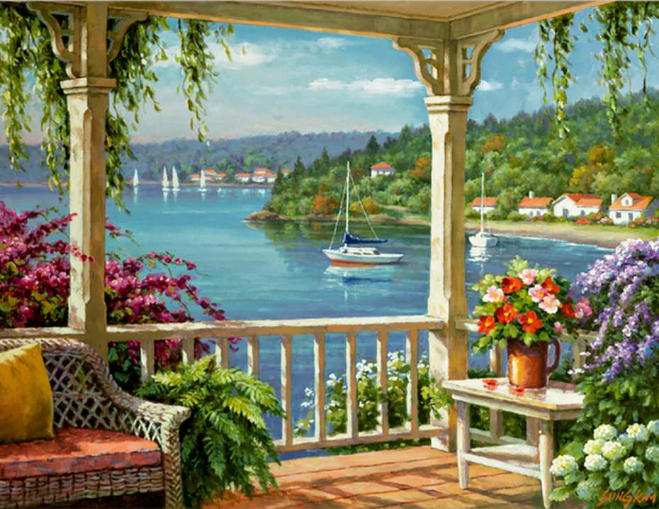 Royal Langnickel malování podle čísel - Veranda u jezera 40x30cm