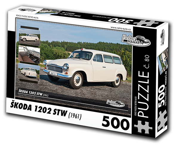 Puzzle č. 80, Škoda 1202 STW Sanitní vůz (1961) 500 dílků