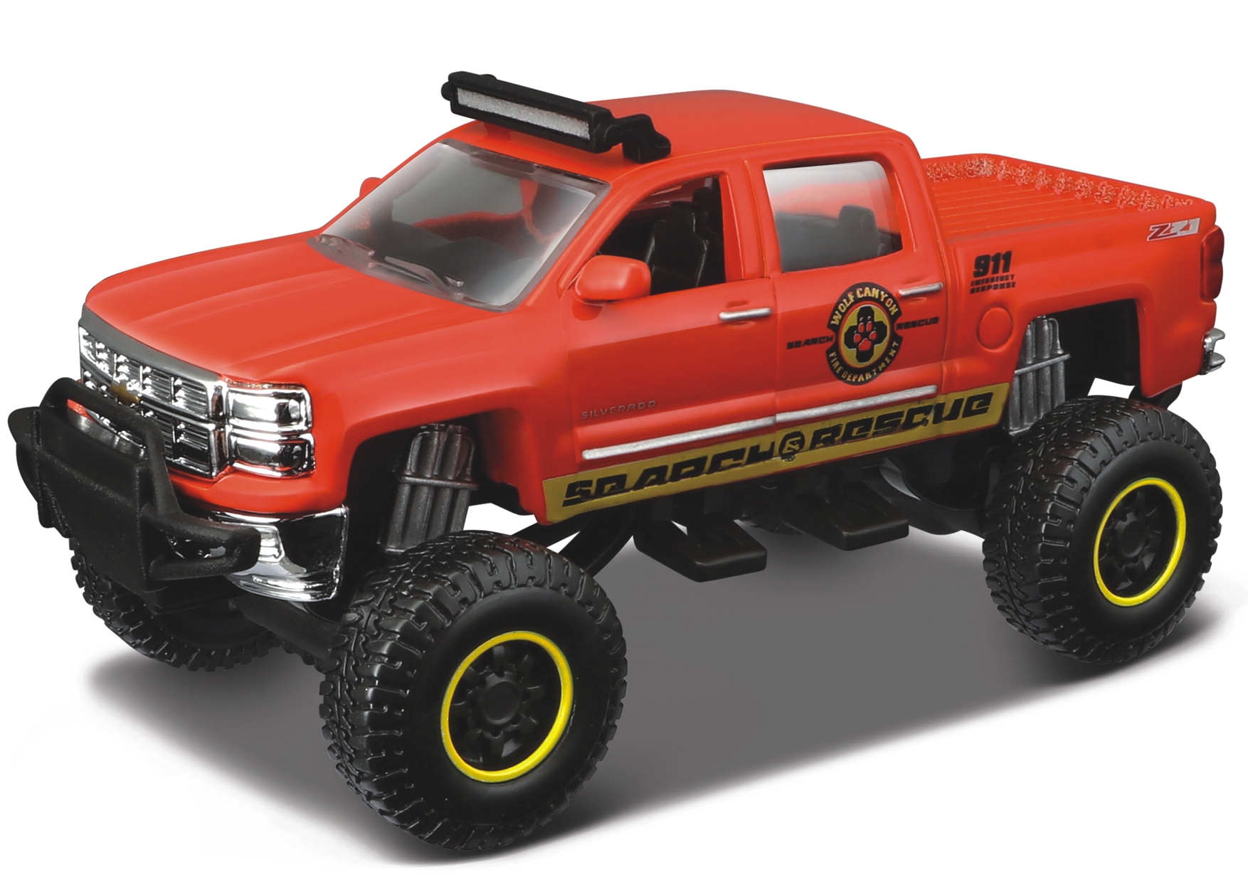 Maisto Chevrolet Silverado 1500 Z71 (2014) 4x4 Rebels, Červený 1:57