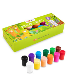 Easy Kids Plakátové barvy v kelímku 12 barev