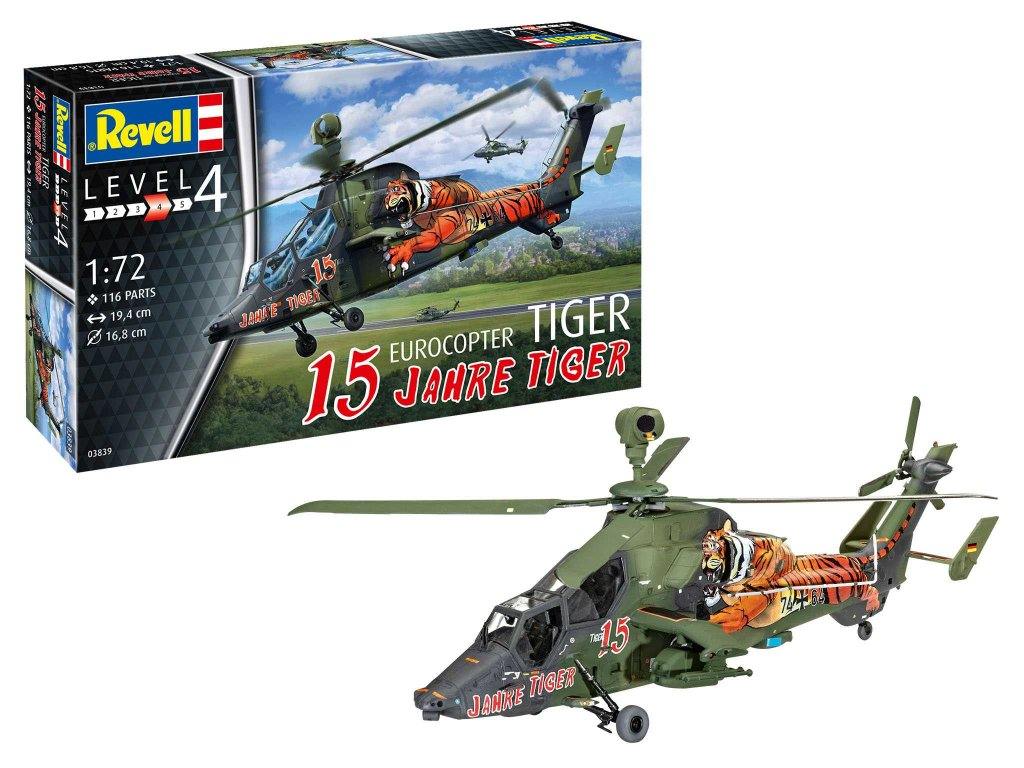Revell Plastic ModelKit vrtulník 03839 Eurocopter Tiger - 15 Years Tiger (1:72)