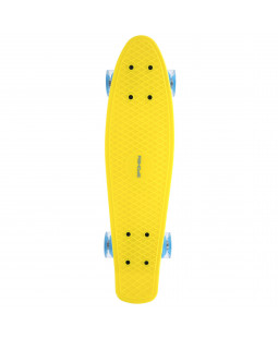 Spokey Fish Pennyboard se svíticími LED kolečky, žlutý