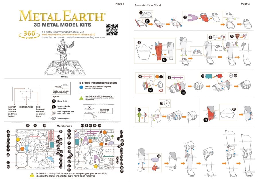 METAL EARTH 3D puzzle Star Wars - C-3PO (zlatý)