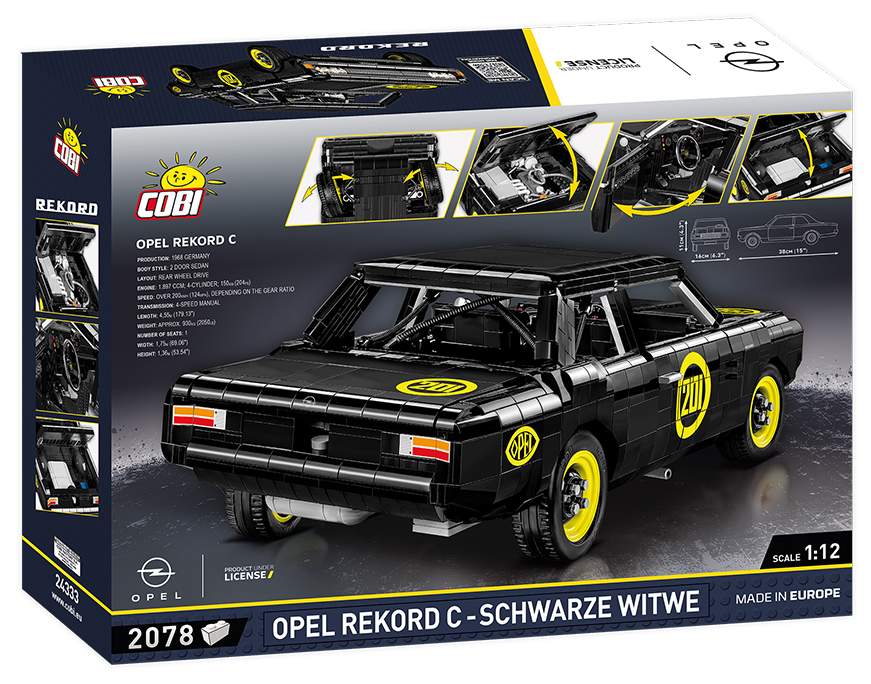 Cobi Opel Rekord C Schwarze Witwe, 1:12, 2078 kostek