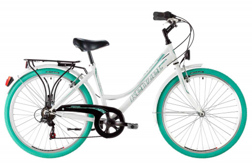 Kenzel Jízdní kolo Boulevard Royal 6spd 26" 2022 bílo-tyrkysová