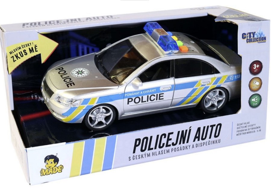 Auto Policie na setrvačník s českým hlasem, 24cm