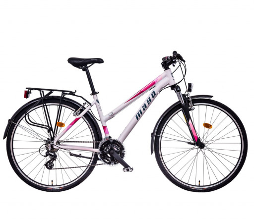 Mayo Dámské trekingové kolo XR FIT TREK FLAT 2022 bílo-růžové