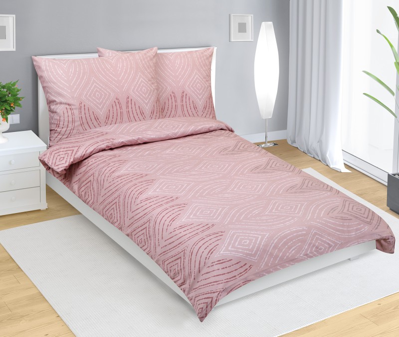 Bellatex Povlečení bavlněný satén, Starorůžový ornament- 140x200, 70x90cm