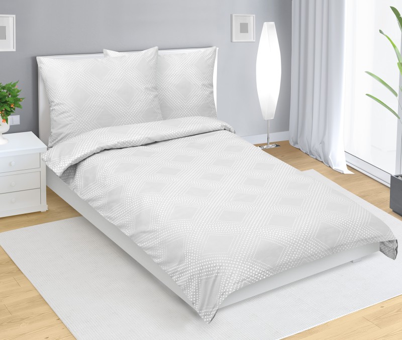 Bellatex Povlečení bavlněný satén, Linie šedá - 140x220, 70x90 cm