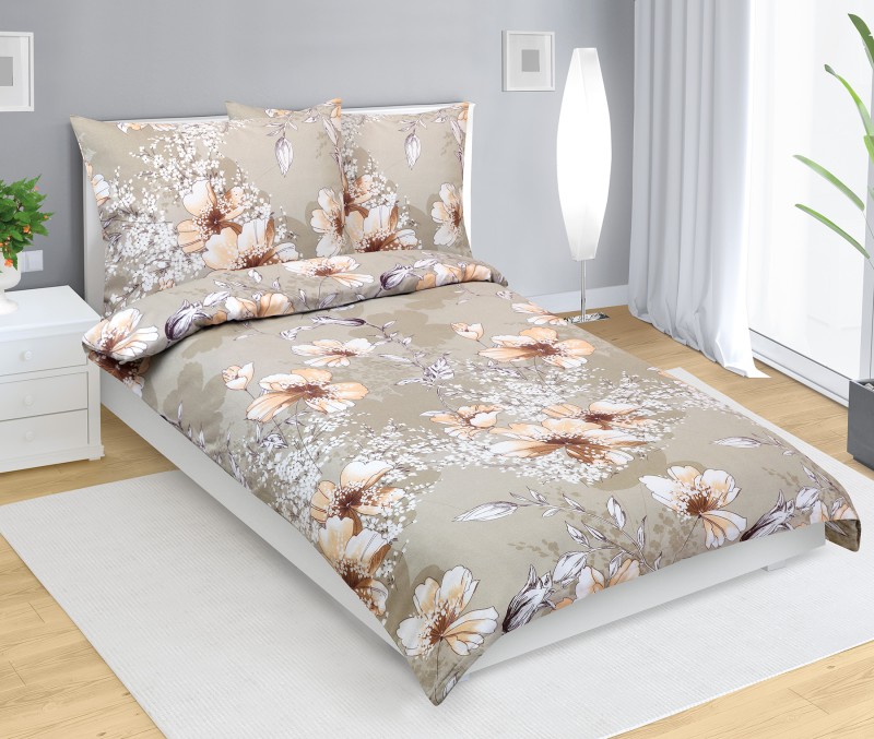 Bellatex Povlečení flanel, Béžový Ibišek - 140x200, 70x90 cm