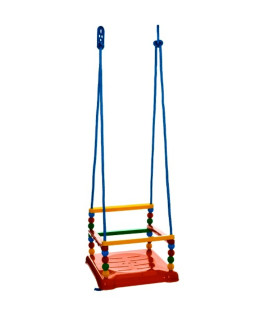 Dětská plastová houpačka nosnost 40kg, Červená 35x34 cm