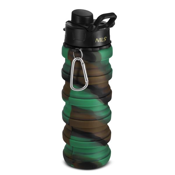 Skládací silikonová láhev NILS Camp NC4106, 500ml., zelená